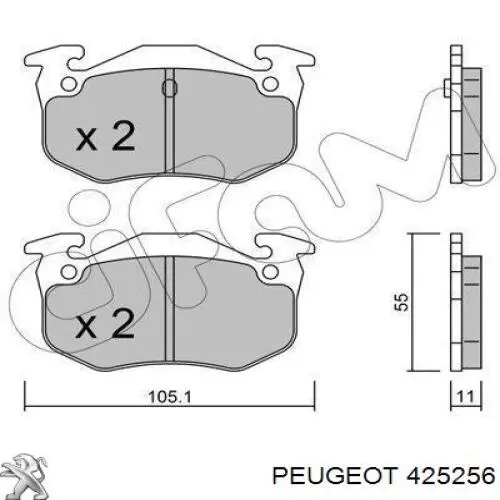 Задні гальмівні колодки Peugeot/Citroen 425256 ціна, від 14.25 USD