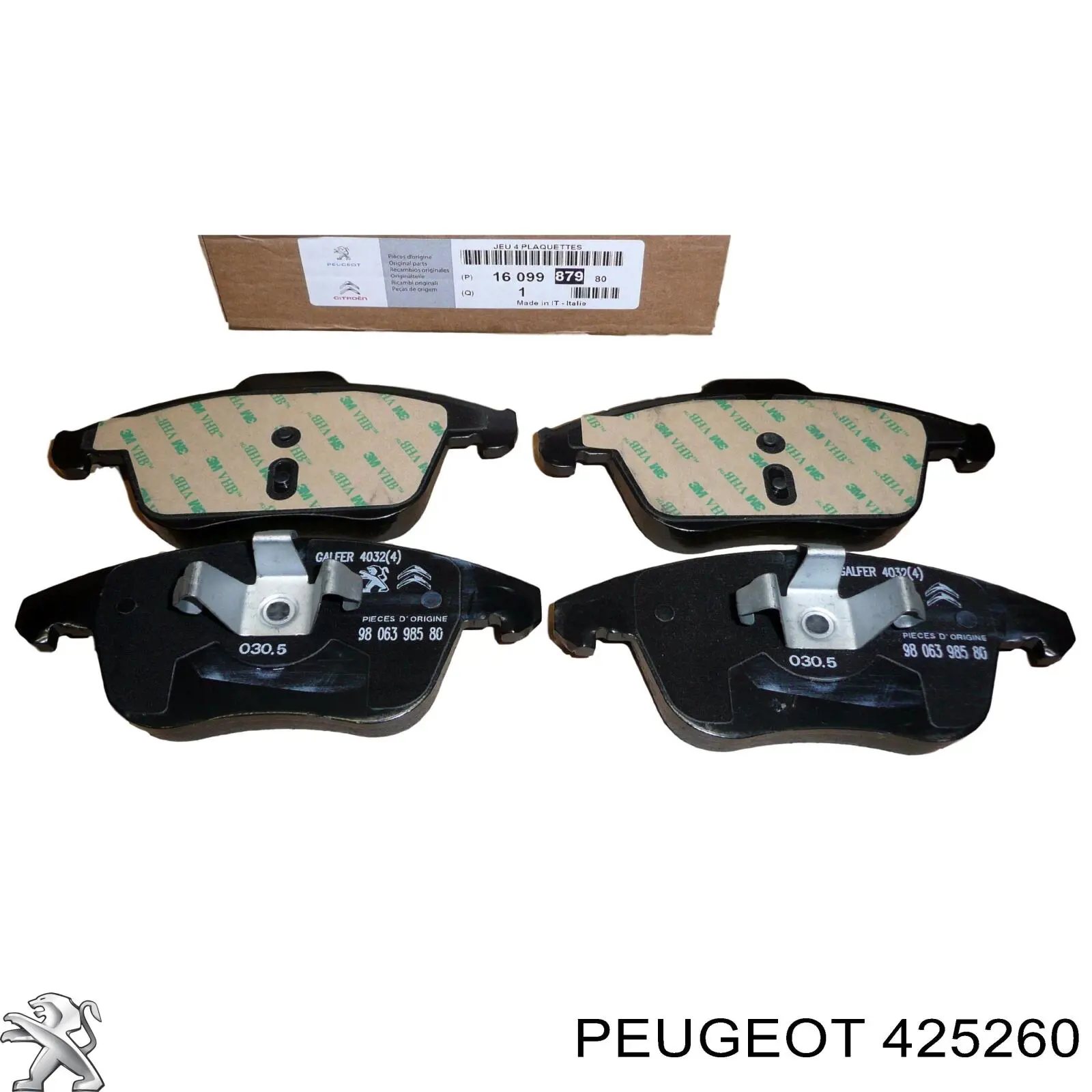 425260 Peugeot/Citroen колодки гальмівні передні, дискові