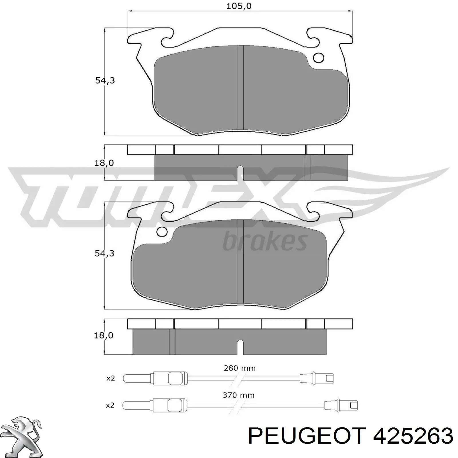 425263 Peugeot/Citroen колодки гальмівні передні, дискові
