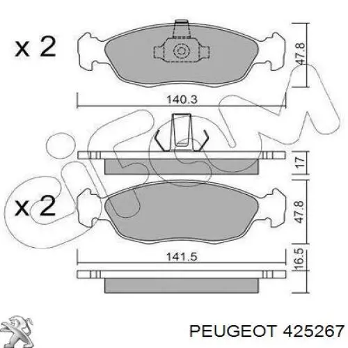 Колодки гальмівні передні, дискові 425267 Peugeot/Citroen