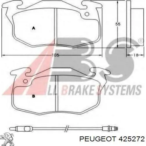 Колодки гальмівні передні, дискові 425272 Peugeot/Citroen