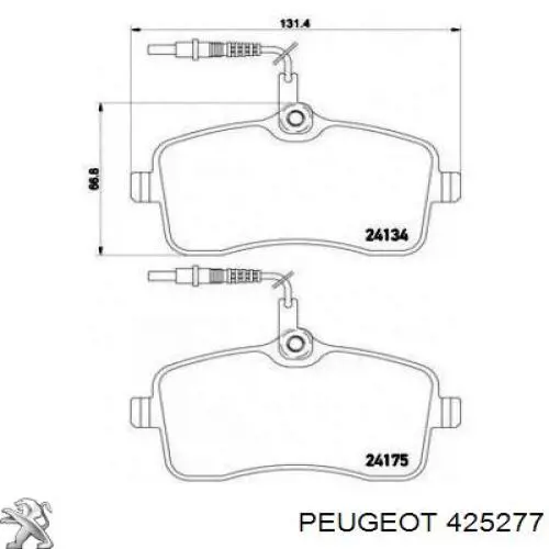 Передні тормозні колодки 425277 Peugeot/Citroen