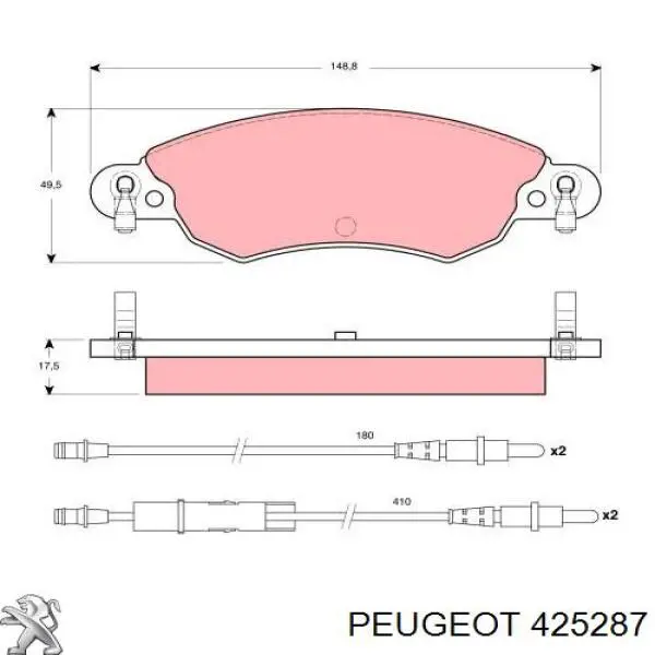 Гальмівні колодки Peugeot/Citroen 425287 ціна, від 29.53 USD