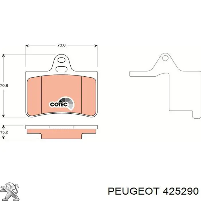 Колодки гальмові задні, дискові 425290 Peugeot/Citroen