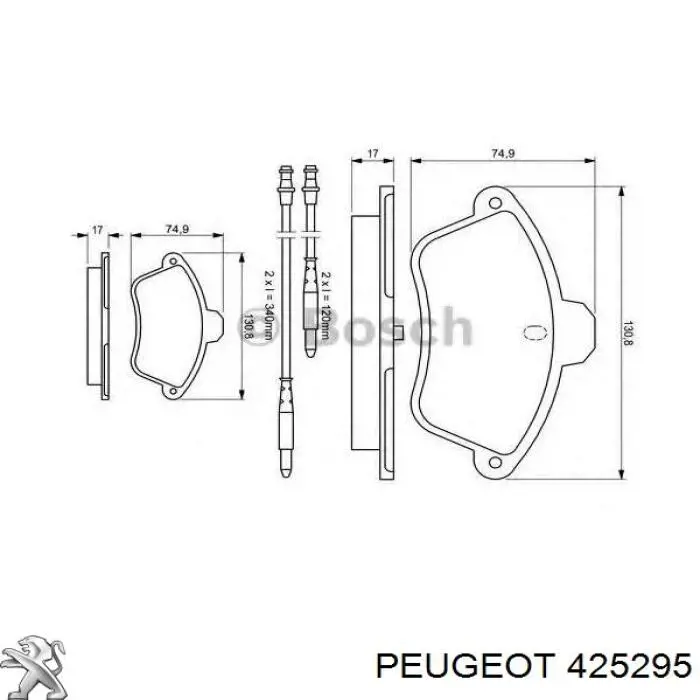 Колодки гальмівні передні, дискові 425295 Peugeot/Citroen