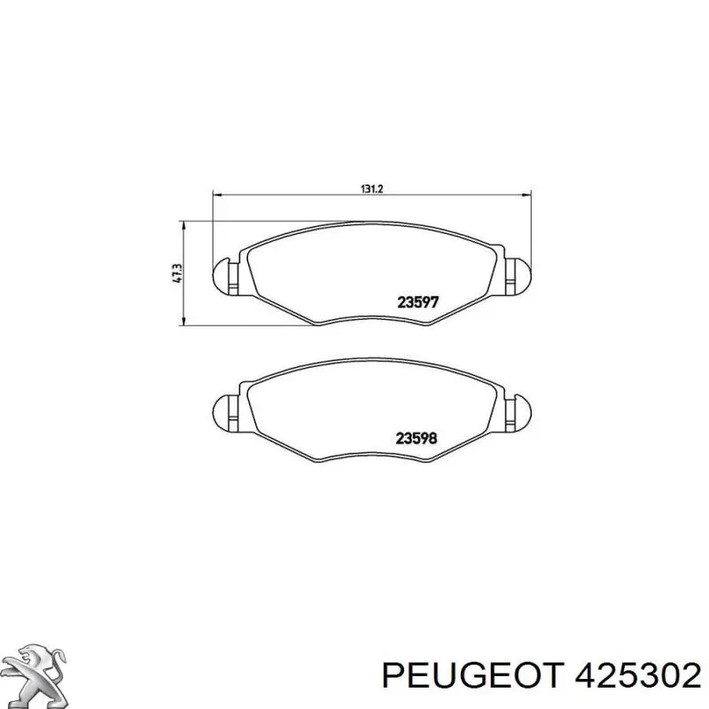 Передні тормозні колодки 425302 Peugeot/Citroen
