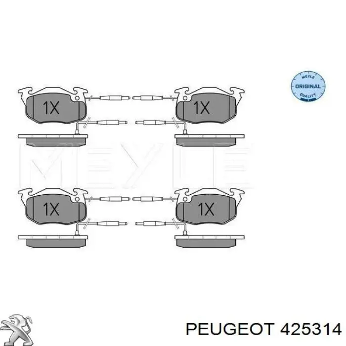 Купити 425314 Peugeot/Citroen Колодки гальмівні передні, дискові