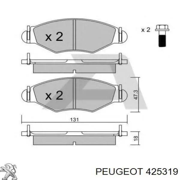 Купити 425319 Peugeot/Citroen Колодки гальмівні передні, дискові