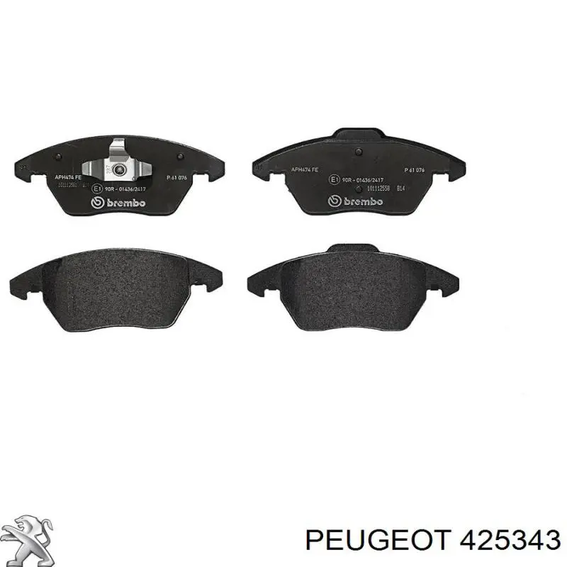 425343 Peugeot/Citroen колодки гальмівні передні, дискові