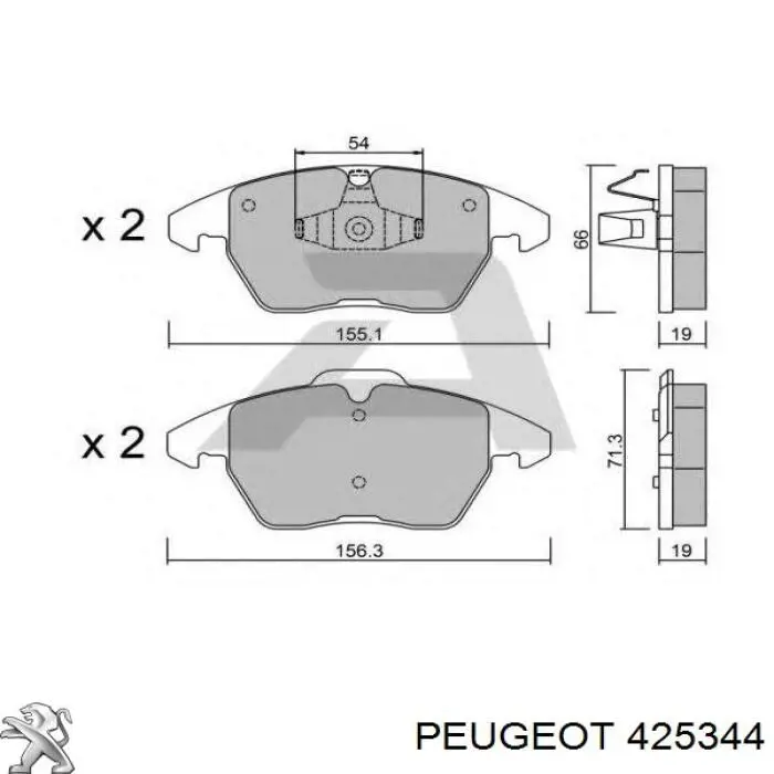 Колодки гальмівні передні, дискові 425344 Peugeot/Citroen