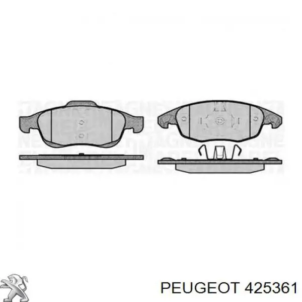 Передні тормозні колодки 425361 Peugeot/Citroen