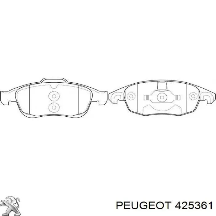 425361 Peugeot/Citroen колодки гальмівні передні, дискові