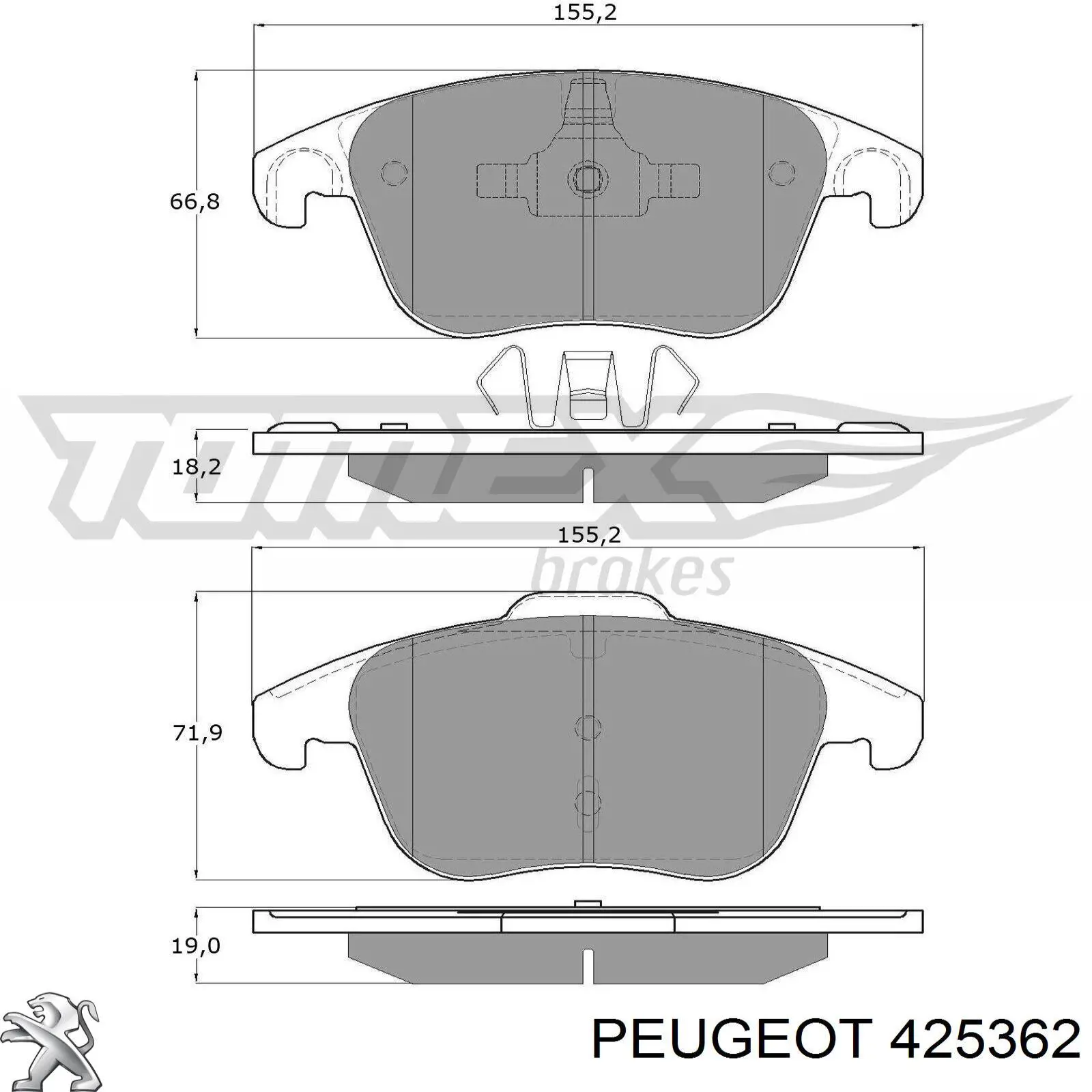 Колодки гальмівні передні, дискові 425362 Peugeot/Citroen