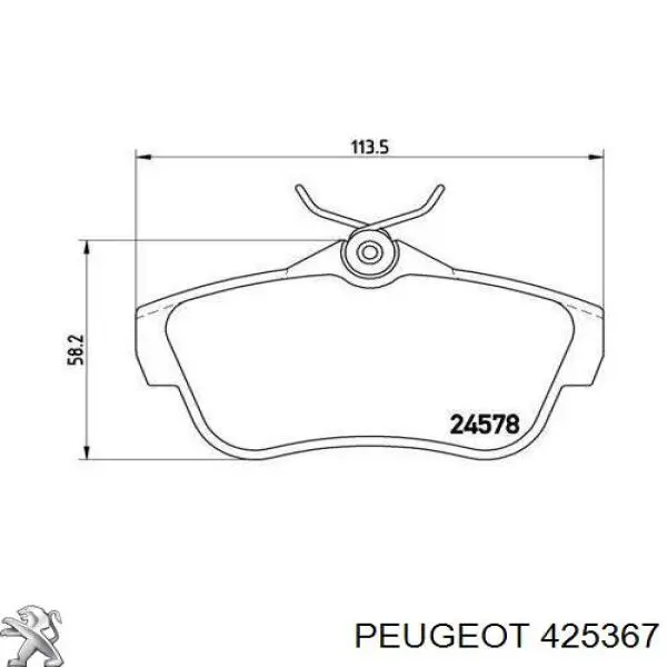 Колодки гальмові задні, дискові 425367 Peugeot/Citroen