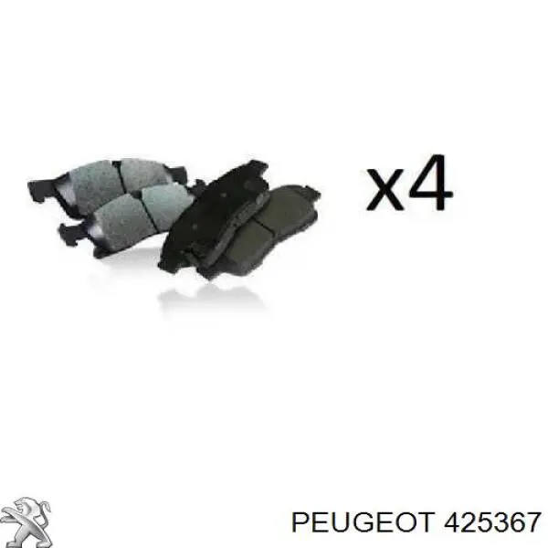 Задні гальмівні колодки 425367 Peugeot/Citroen
