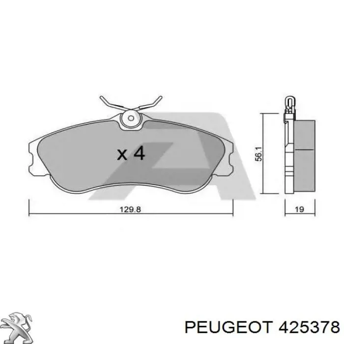 425378 Peugeot/Citroen колодки гальмівні передні, дискові