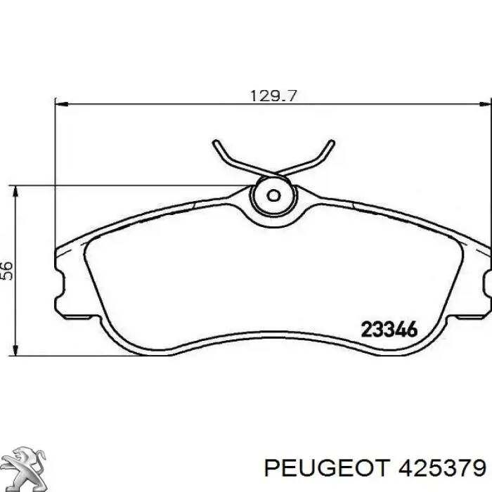 425379 Peugeot/Citroen колодки гальмівні передні, дискові