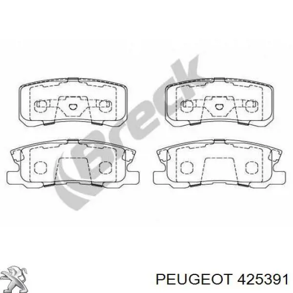 Задні гальмівні колодки Peugeot/Citroen 425391 ціна, від 19.86 USD