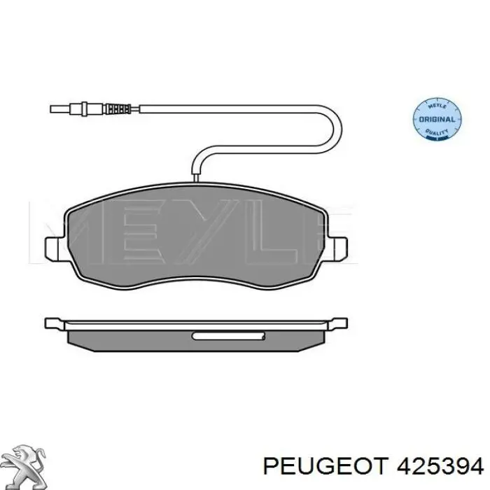 425394 Peugeot/Citroen колодки гальмівні передні, дискові
