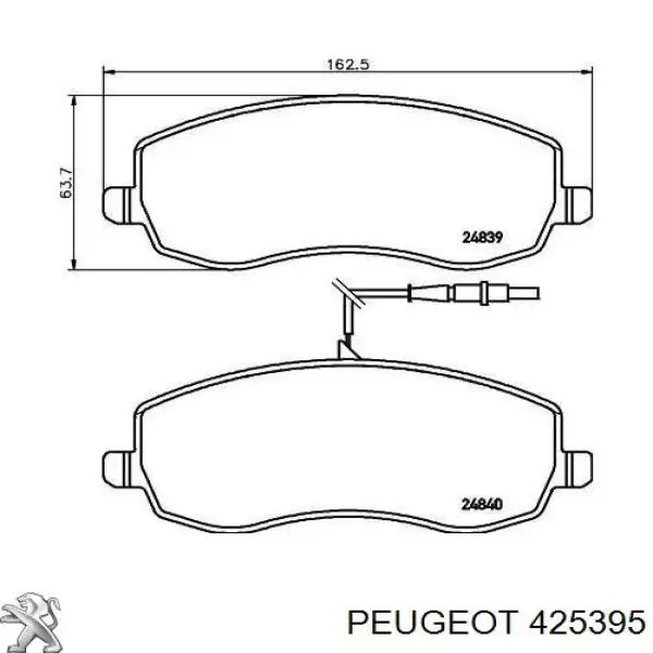 Купити 425395 Peugeot/Citroen Колодки гальмівні передні, дискові
