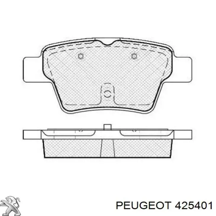 425401 Peugeot/Citroen колодки гальмові задні, дискові