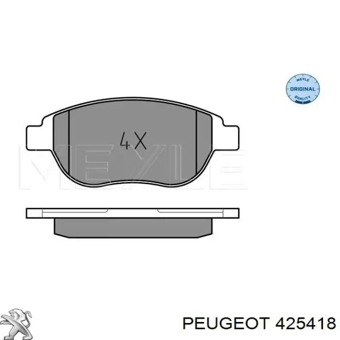 Купити 425418 Peugeot/Citroen Колодки гальмівні передні, дискові