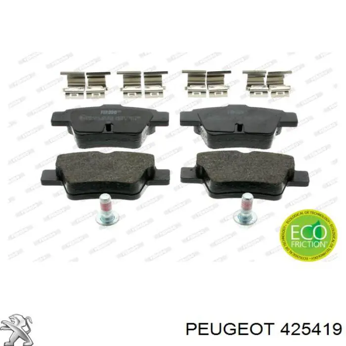 Задні гальмівні колодки Peugeot/Citroen 425419 ціна, від 15.50 USD