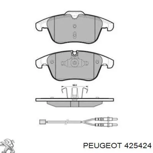 Купити 425424 Peugeot/Citroen Колодки гальмівні передні, дискові