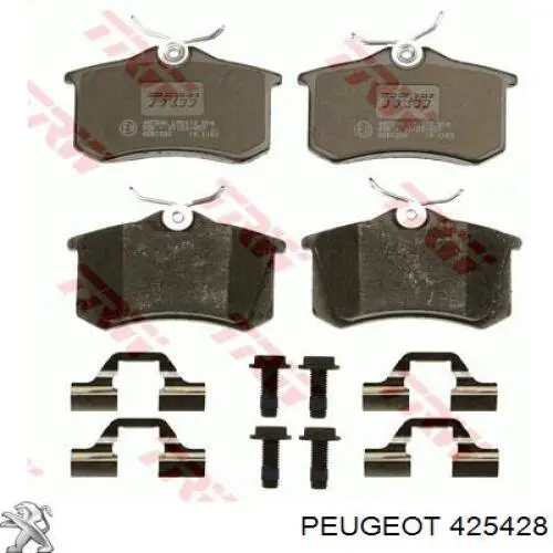 Задні гальмівні колодки Peugeot/Citroen 425428 ціна, від 19.31 USD