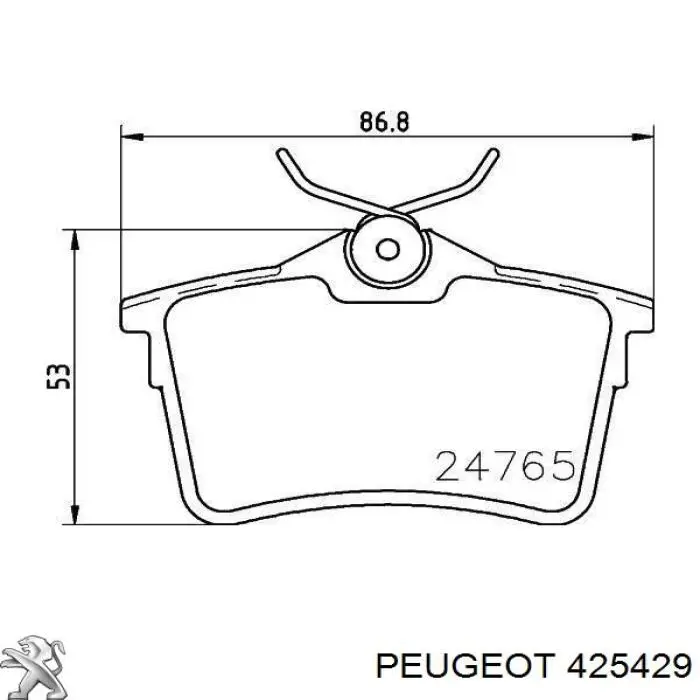 Задні гальмівні колодки 425429 Peugeot/Citroen