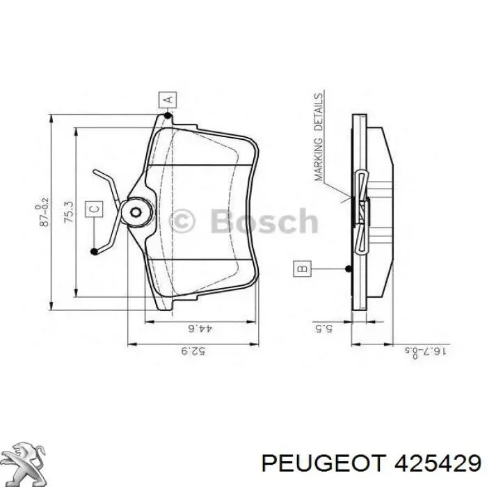 Купити 425429 Peugeot/Citroen Задні колодки