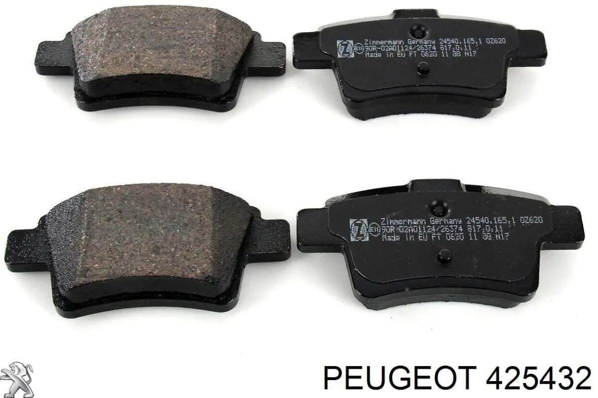 Задні гальмівні колодки 425432 Peugeot/Citroen