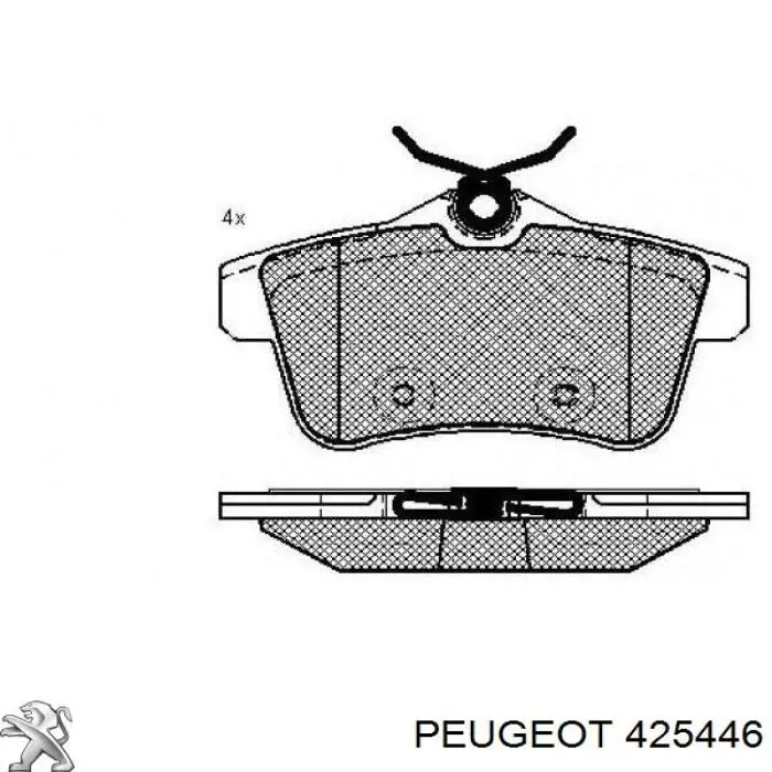 Задні гальмівні колодки Peugeot/Citroen 425446 ціна, від 24.80 USD