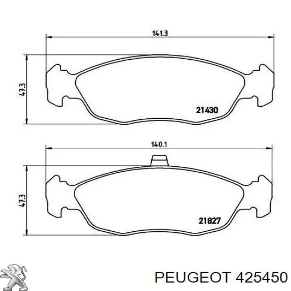 425450 Peugeot/Citroen колодки гальмівні передні, дискові
