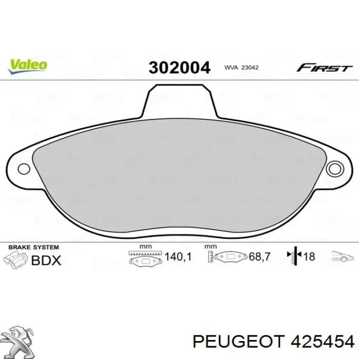 Гальмівні колодки Peugeot/Citroen 425454 ціна, від 16.89 USD