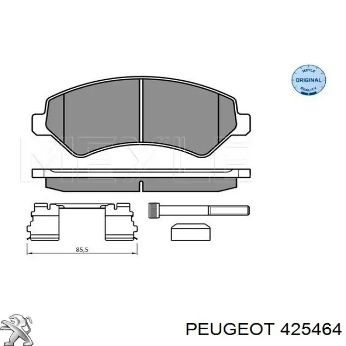 Купити 425464 Peugeot/Citroen Колодки гальмівні передні, дискові