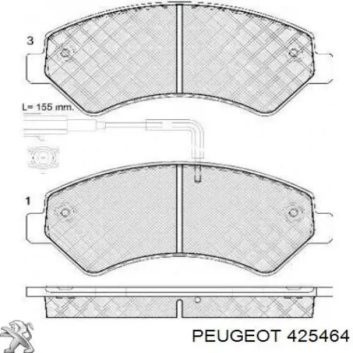 425464 Peugeot/Citroen Передні гальмівні колодки