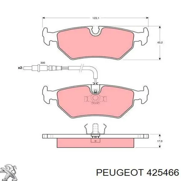 Колодки гальмові задні, дискові 425466 Peugeot/Citroen