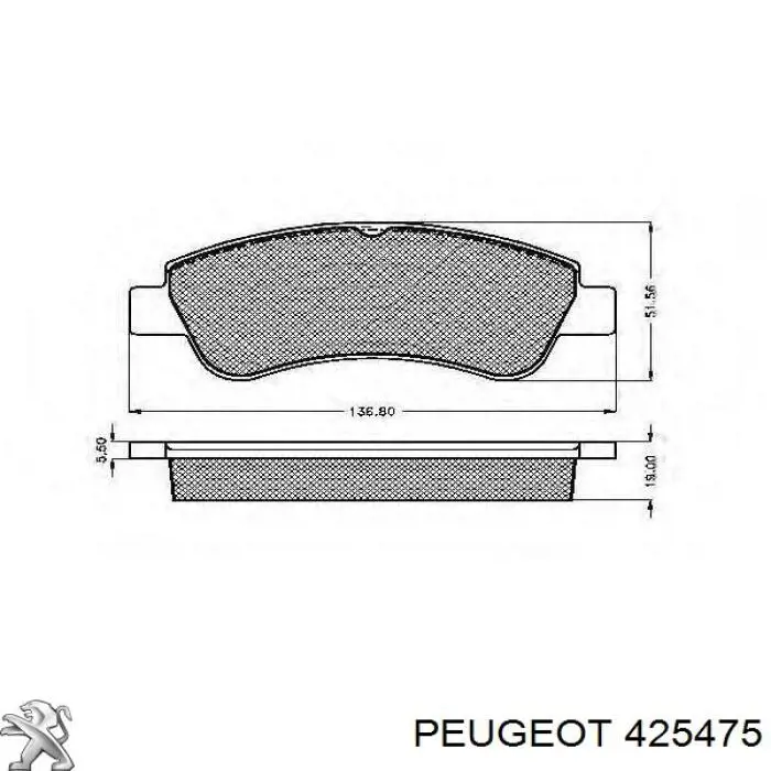 Передні тормозні колодки 425475 Peugeot/Citroen