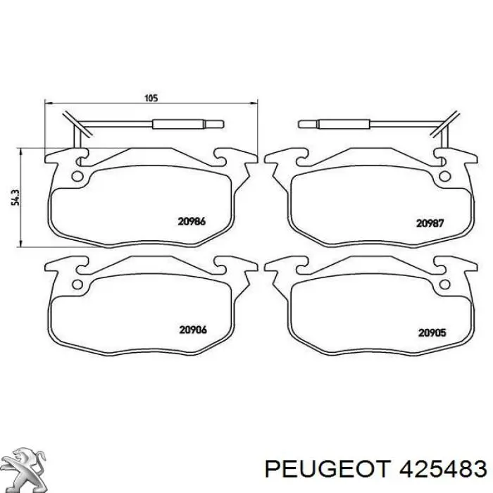 425483 Peugeot/Citroen колодки гальмівні передні, дискові