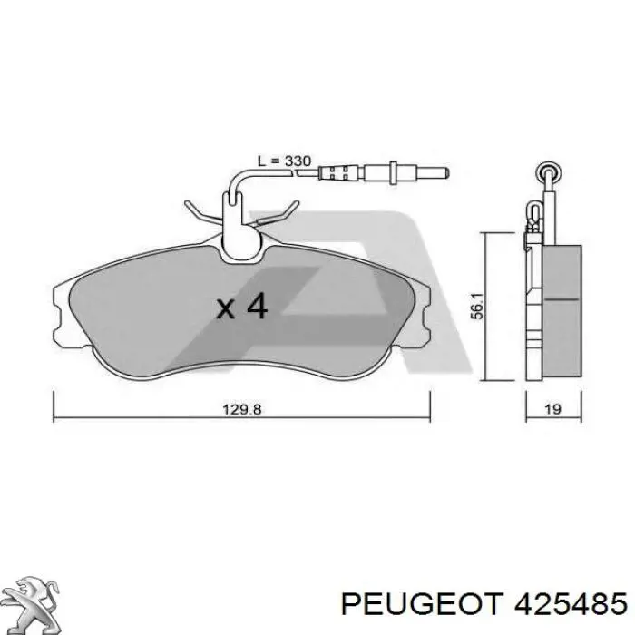 425485 Peugeot/Citroen Передні гальмівні колодки