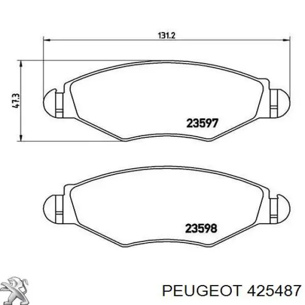 Купити 425487 Peugeot/Citroen Колодки гальмівні передні, дискові