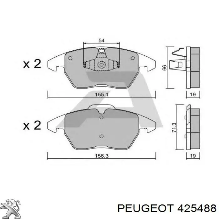 425488 Peugeot/Citroen колодки гальмівні передні, дискові