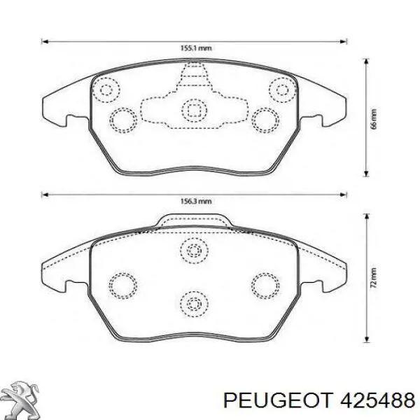 Купити 425488 Peugeot/Citroen Колодки гальмівні передні, дискові