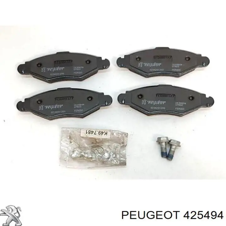 Тормозні колодки Peugeot/Citroen 425494