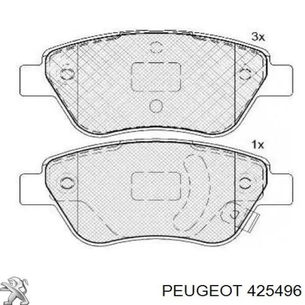 Тормозні колодки Peugeot/Citroen 425496