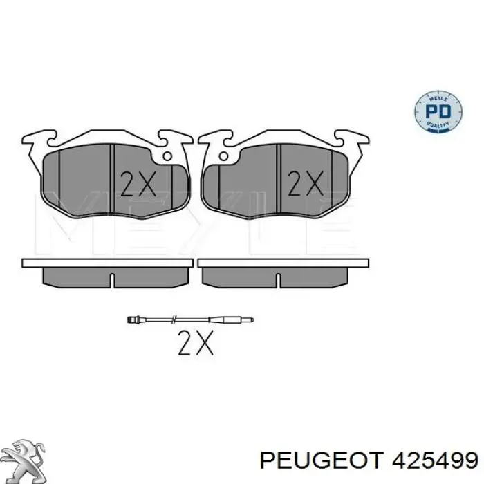Купити 425499 Peugeot/Citroen Колодки гальмівні передні, дискові