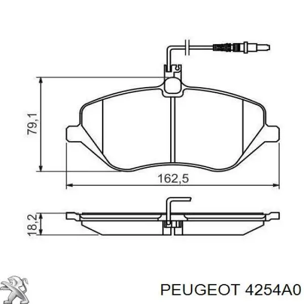 Гальмівні колодки Peugeot/Citroen 4254A0 ціна, від 37.48 USD