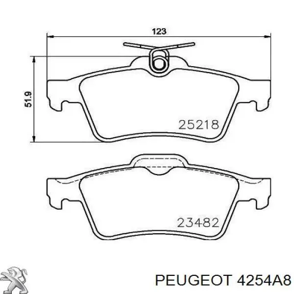 Колодки гальмові задні, дискові 4254A8 Peugeot/Citroen