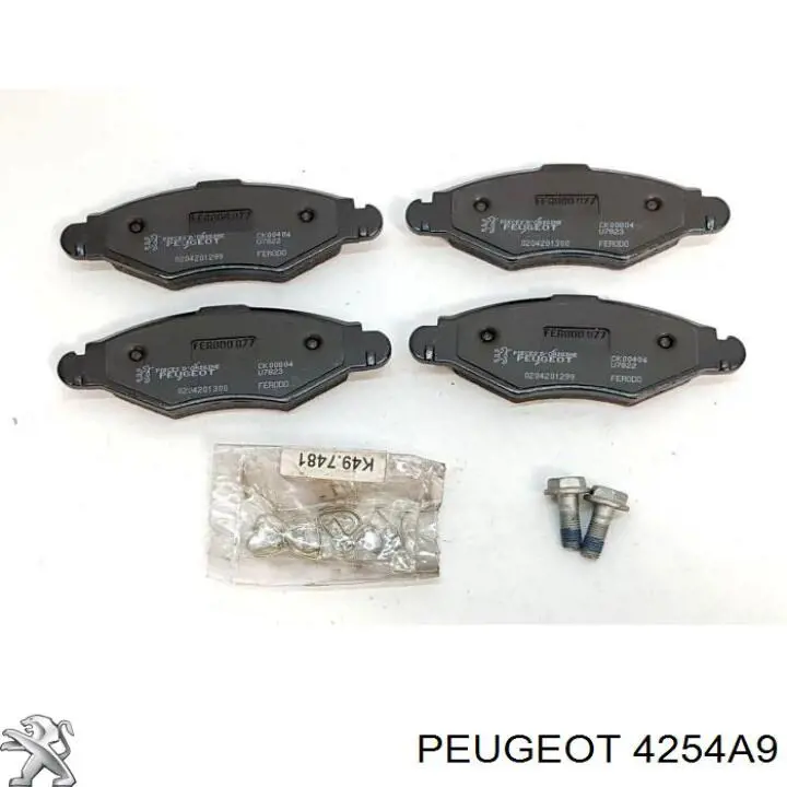 Передні тормозні колодки 4254A9 Peugeot/Citroen